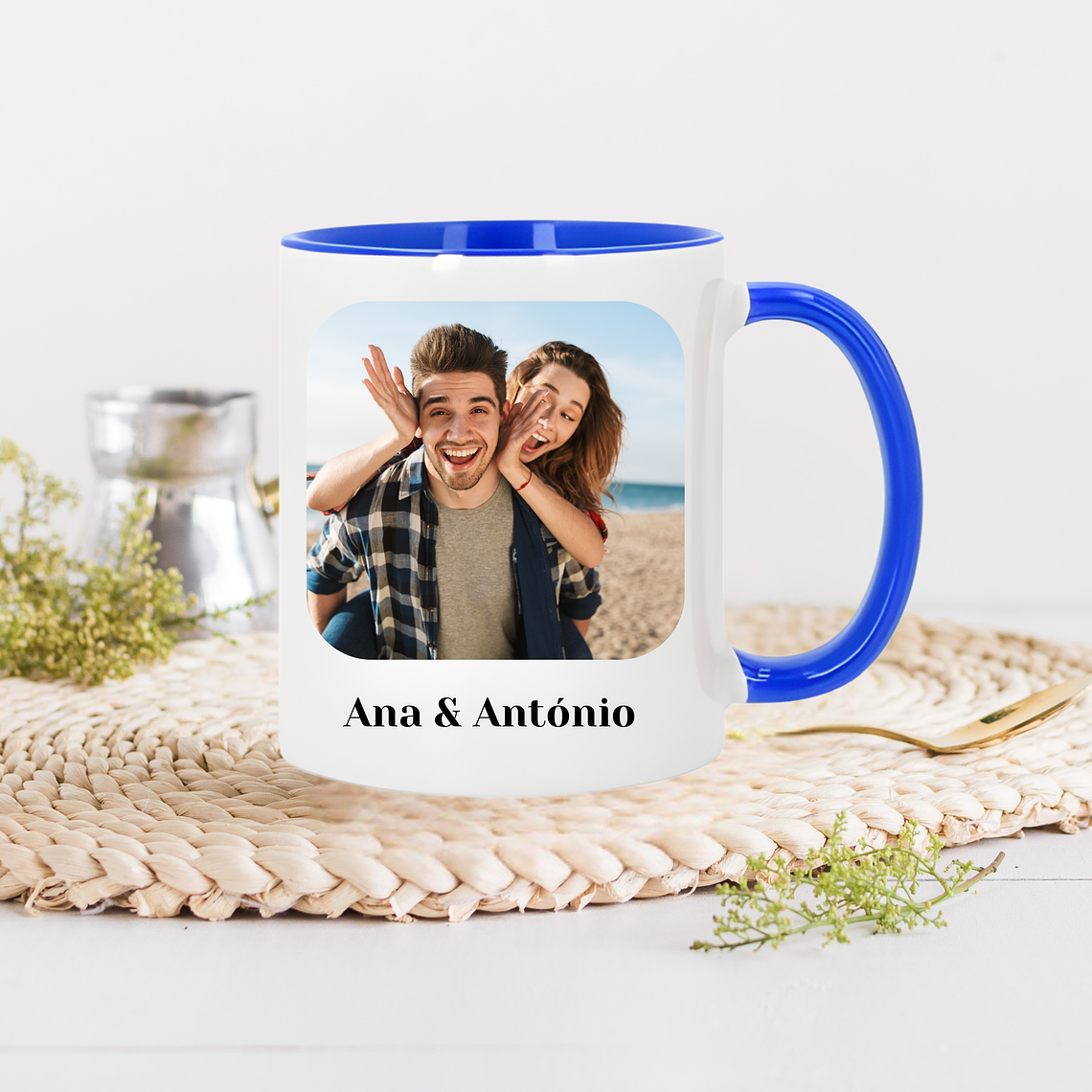 Caneca Branca com Interior e Alça Coloridas  6