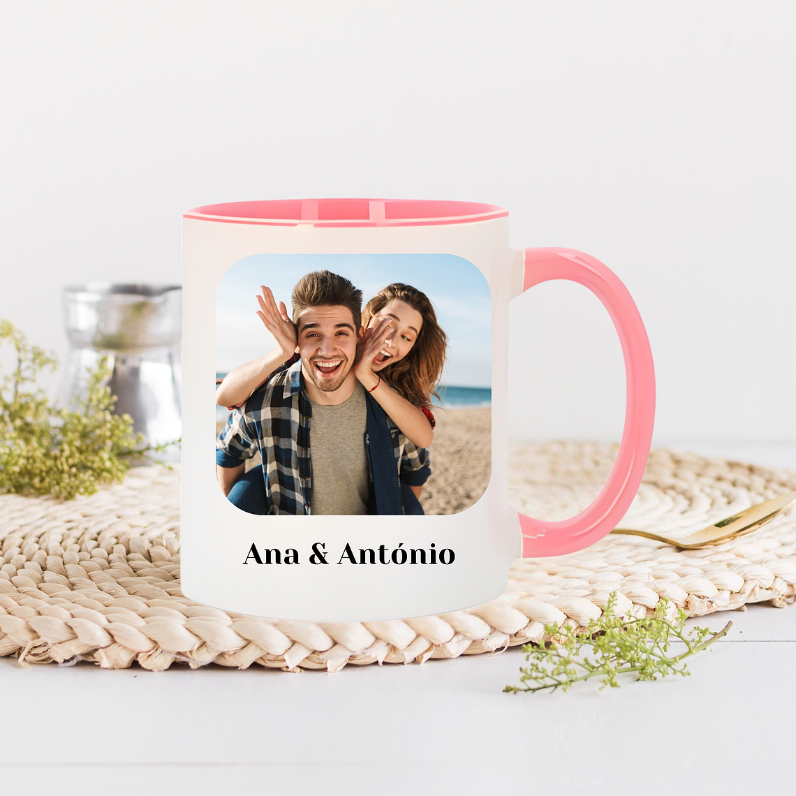 Caneca Branca com Interior e Alça Coloridas  10