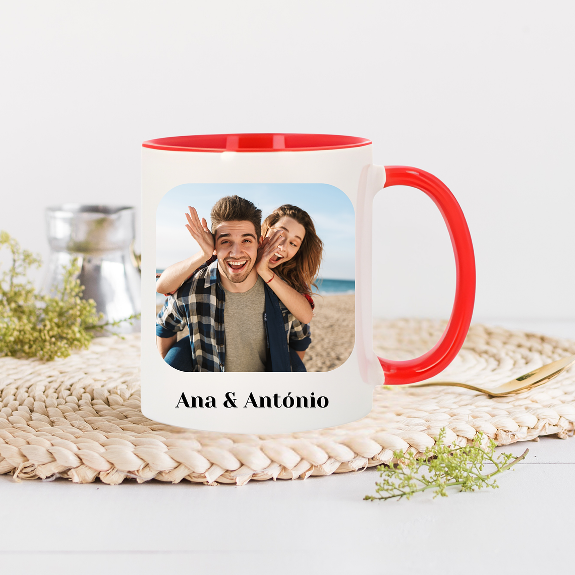 Caneca Branca com Interior e Alça Coloridas  11