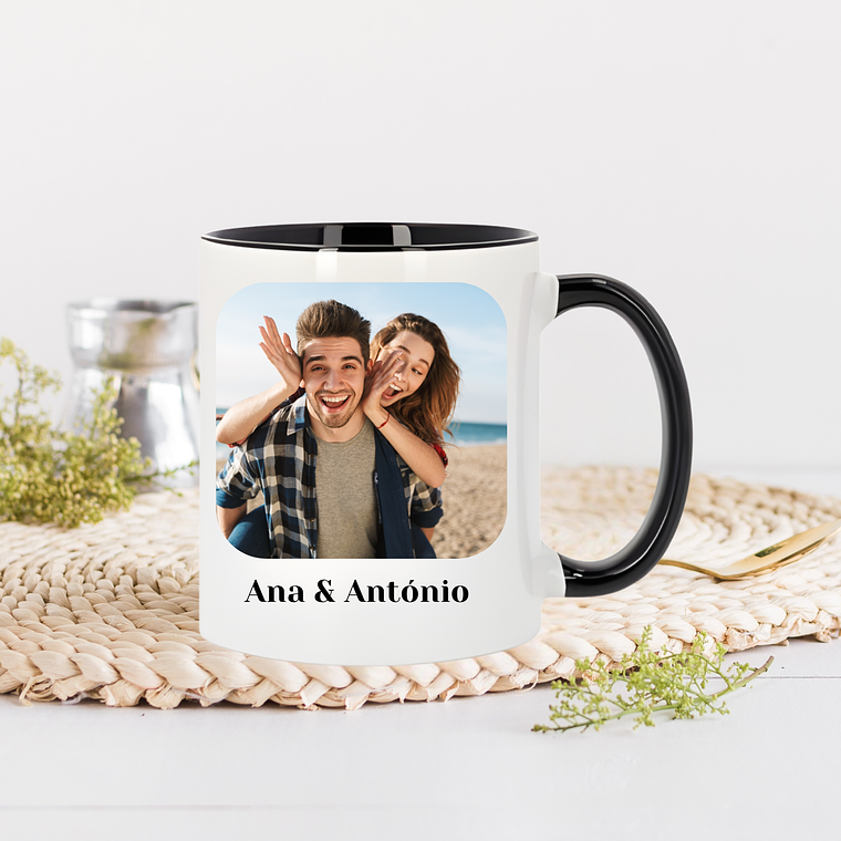 Caneca Branca com Interior e Alça Coloridas  12