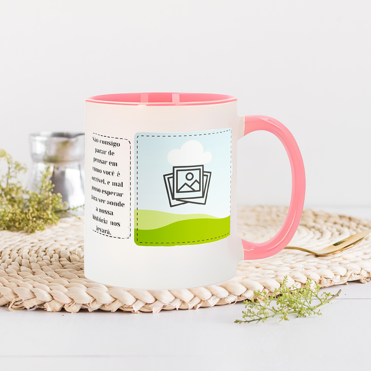 Caneca Branca com Interior e Alça Coloridas  23