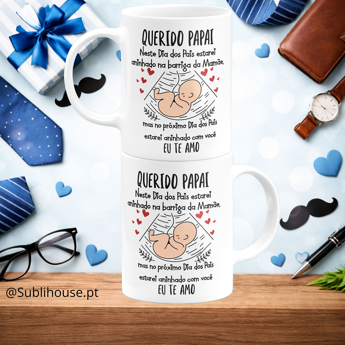 Caneca de Cerâmica - Pai, em breve nos teus braços  1