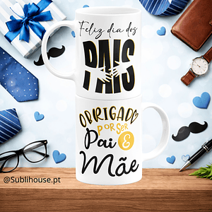 Caneca de Cerâmica - Obrigado por ser Pai e Mãe