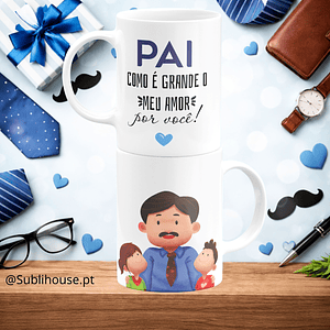 Caneca de Cerâmica - Pai, como é grande meu amor por Você 