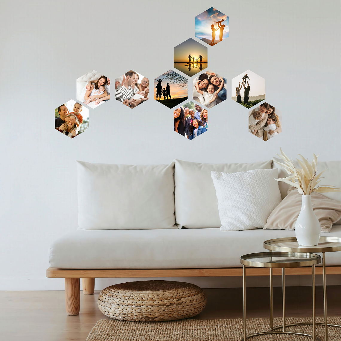 Moldura Hexagonal Personalizada – Conjunto de Memórias 1