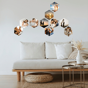 Moldura Hexagonal Personalizada – Conjunto de Memórias