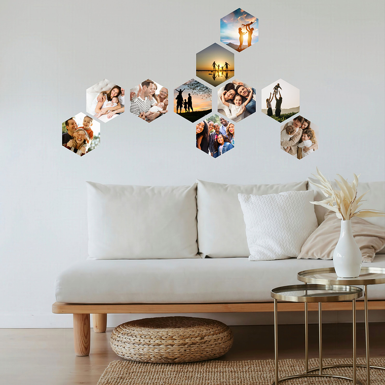 Moldura Hexagonal Personalizada – Conjunto de Memórias 1