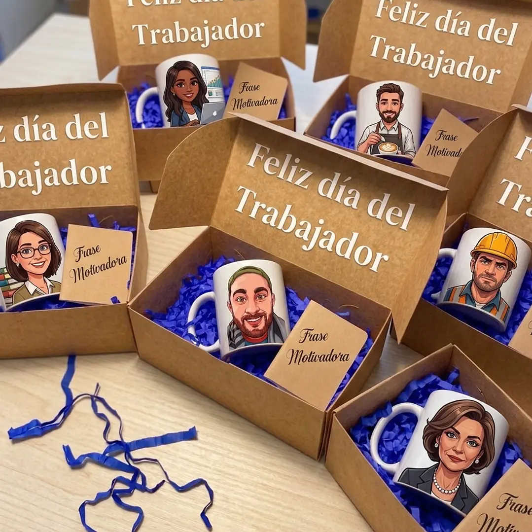 Tazas Blancas Día del Trabajador Pack 1 2