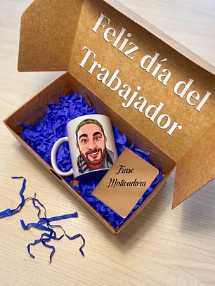 Combo Tazas Personalizadas + Cajas Blancas - Día del Trabajador Pack 1
