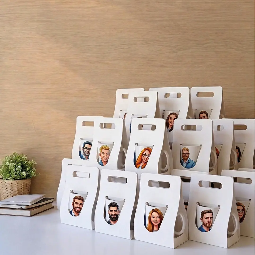 Combo Tazas Personalizadas + Cajas Blancas - Día del Trabajador Pack 2 2