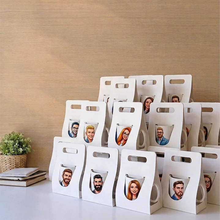 Combo Tazas Personalizadas + Cajas Blancas - Día del Trabajador Pack 2 2