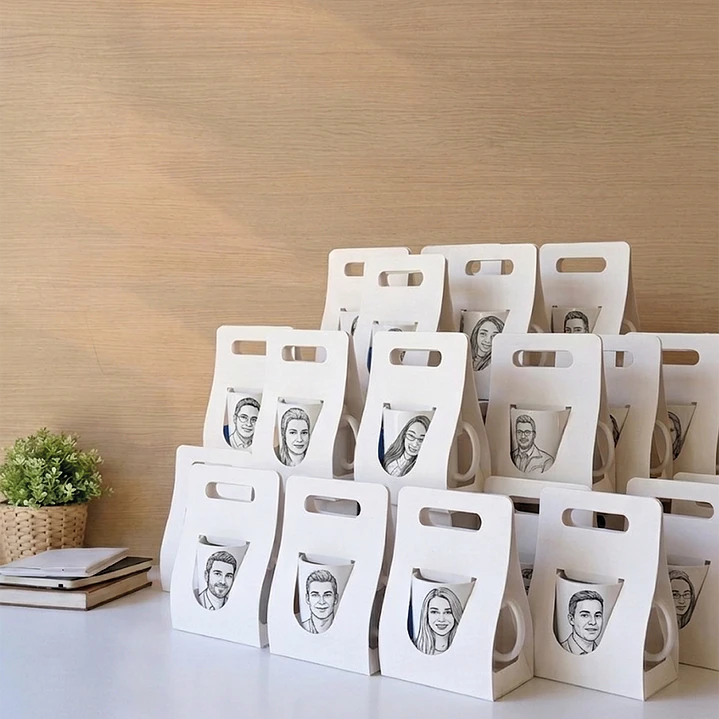 Combo Tazas Personalizadas + Cajas Blancas - Día del Trabajador Pack 2 3