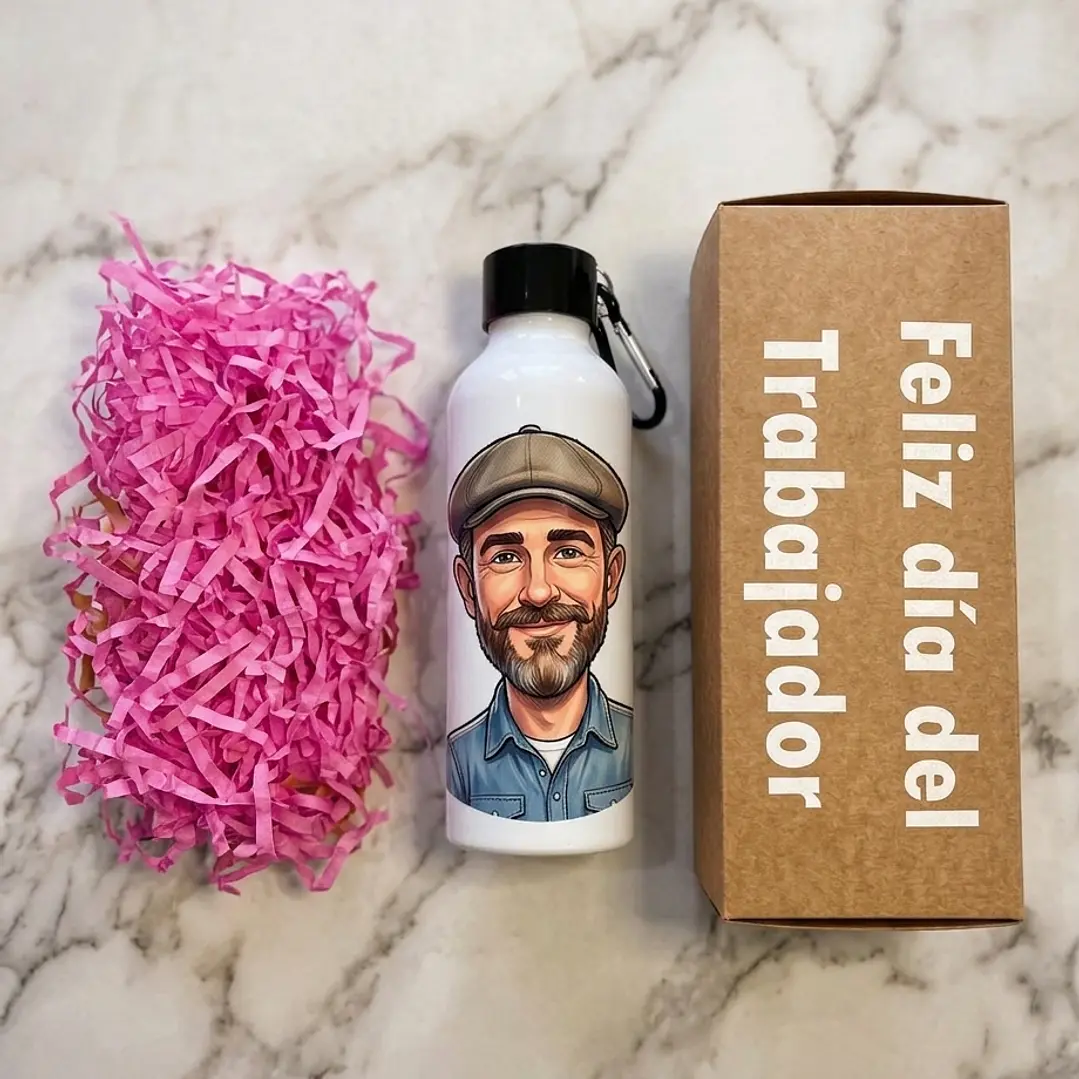 Botella Sport Personalizada Blanca - Día del Trabajador Pack 1 2