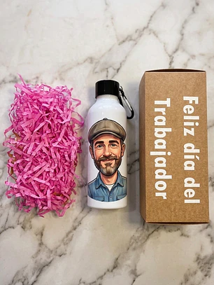 Botella Sport Personalizada Blanca - Día del Trabajador Pack 1
