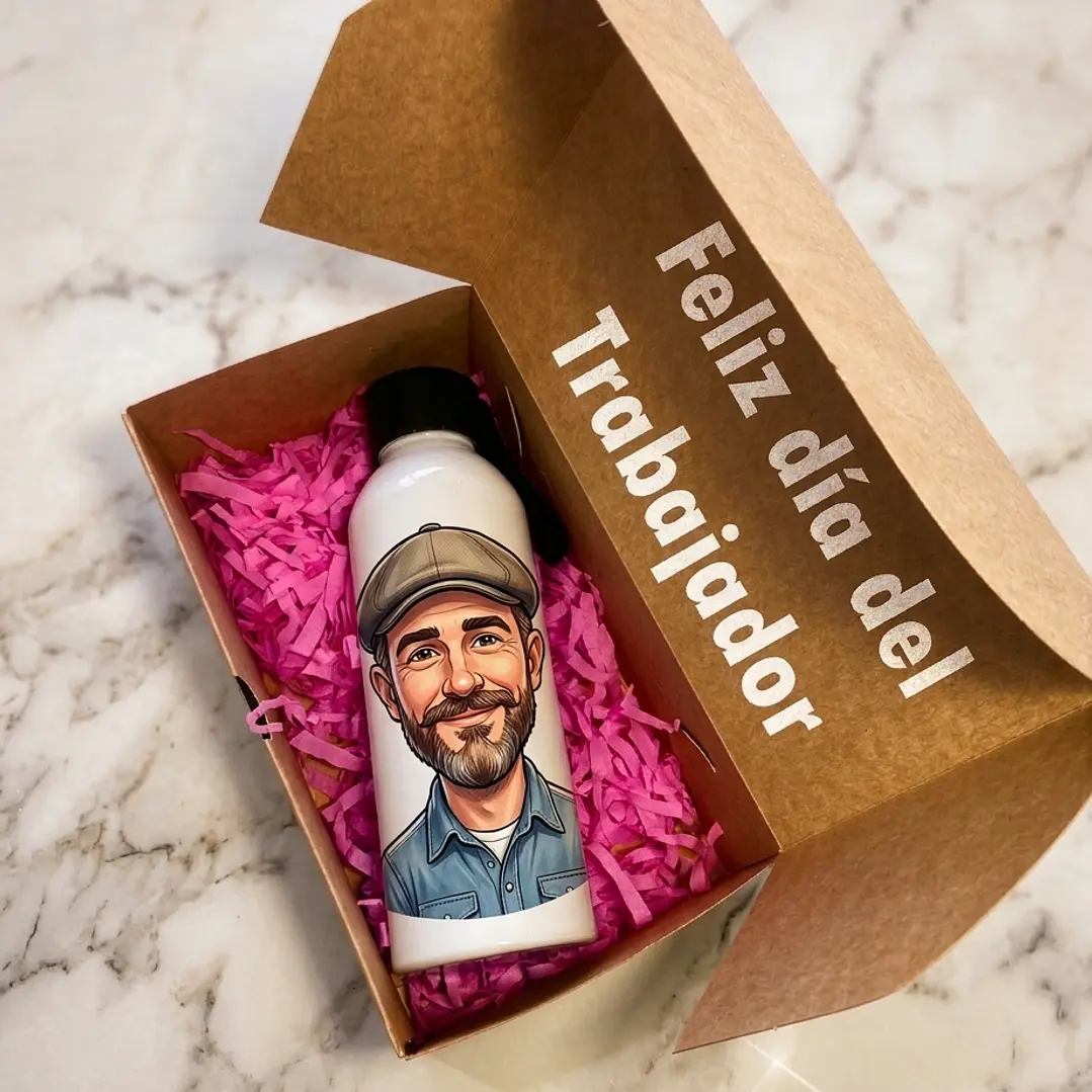 Botella Sport Personalizada Blanca - Día del Trabajador Pack 1 1