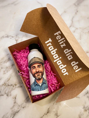 Botella Sport Personalizada Blanca - Día del Trabajador Pack 1