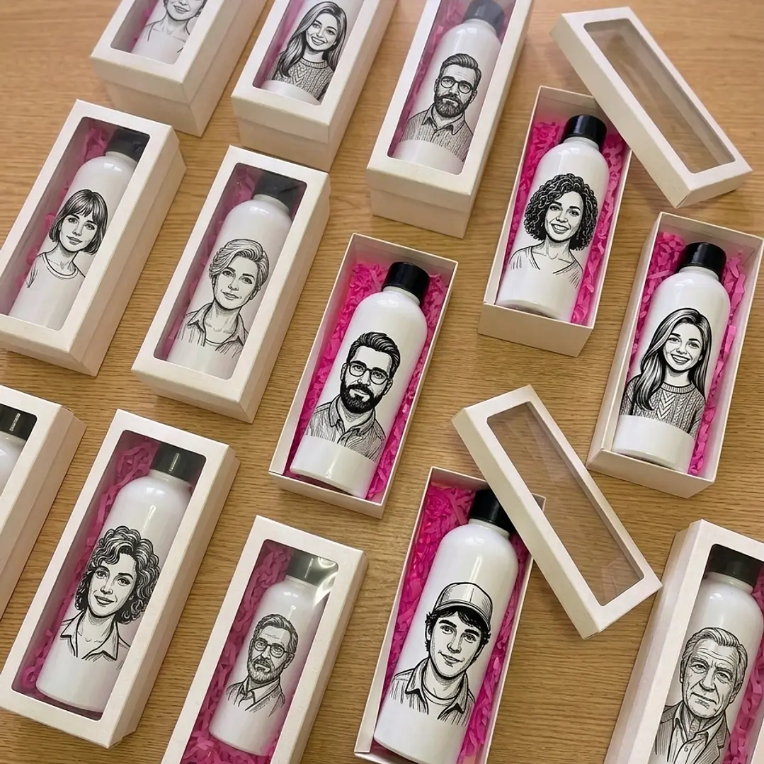 Botella Sport Personalizada Blanca - Día del Trabajador Pack 2 3