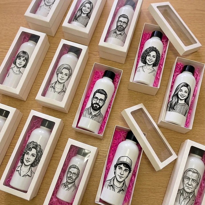 Botella Sport Personalizada Blanca - Día del Trabajador Pack 2 3