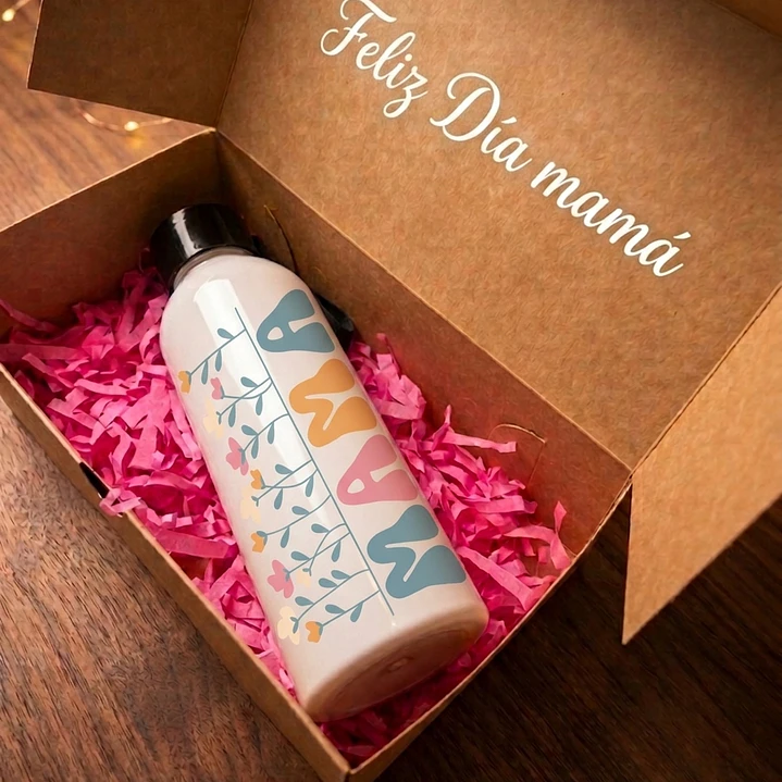 Botella Sport Personalizada Blanca - Día de las Madres 1