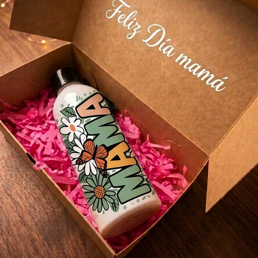 Botella Sport Personalizada Blanca - Día de las Madres 1