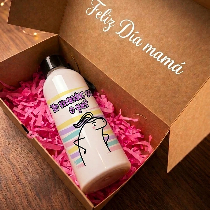 Botella Sport Personalizada Blanca - Día de las Madres 1