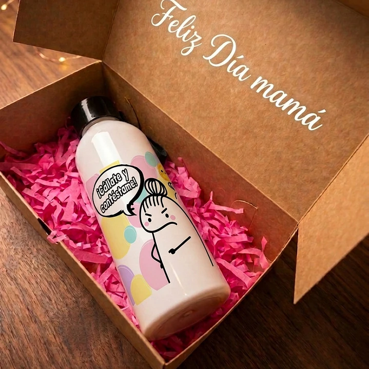 Botella Sport Personalizada Blanca - Día de las Madres 1