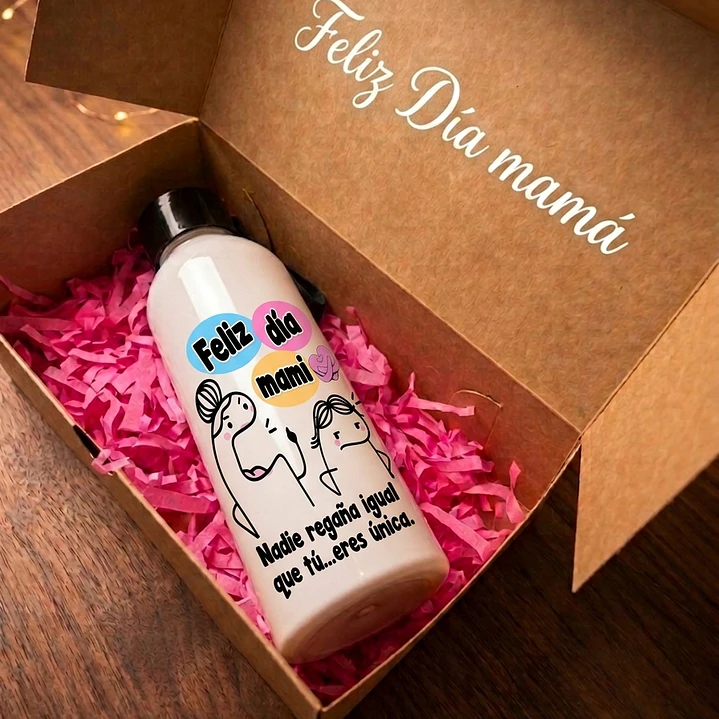 Botella Sport Personalizada Blanca - Día de las Madres 1