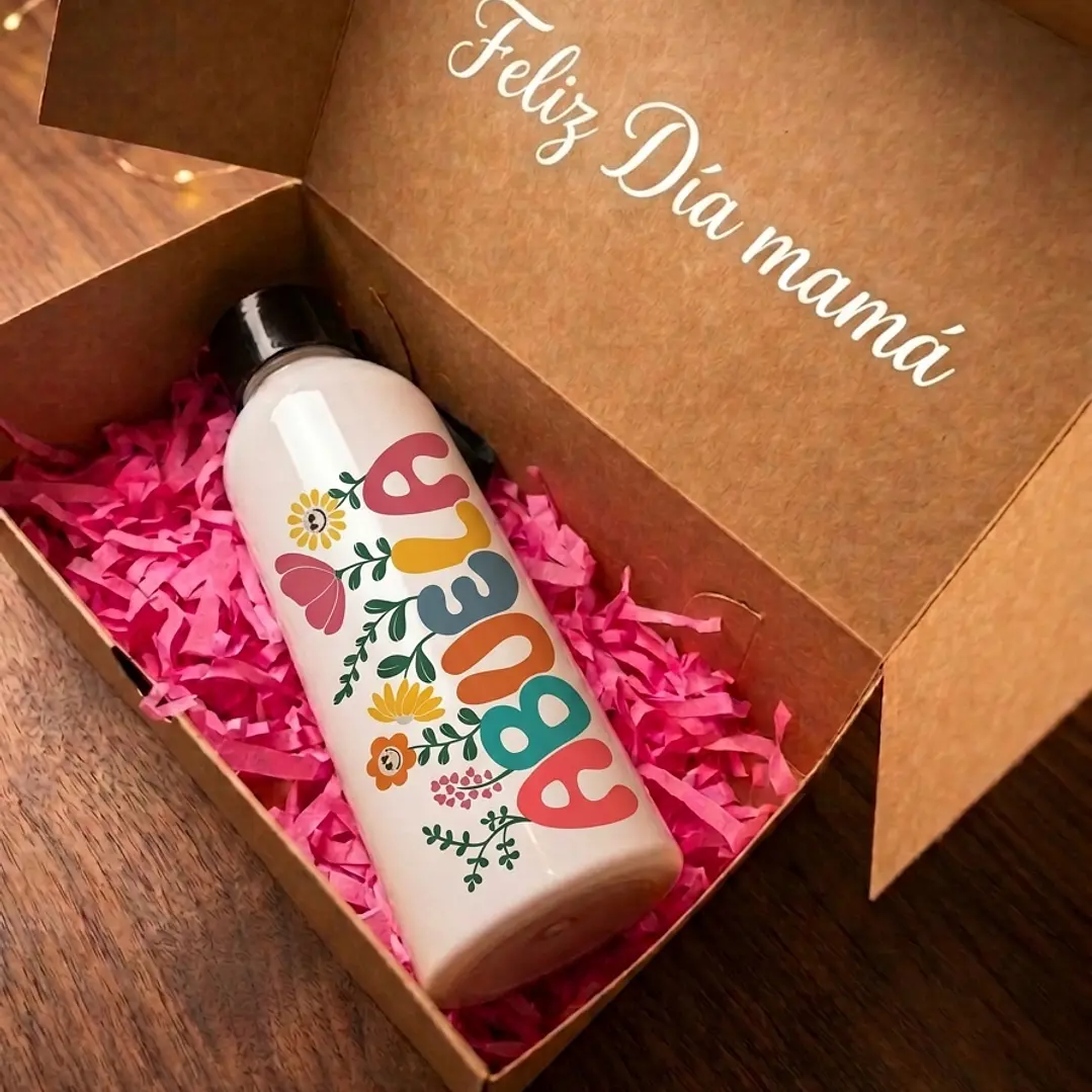 Botella Sport Personalizada Blanca - Día de las Madres 1