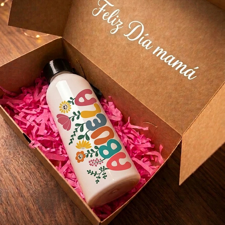 Botella Sport Personalizada Blanca - Día de las Madres 1