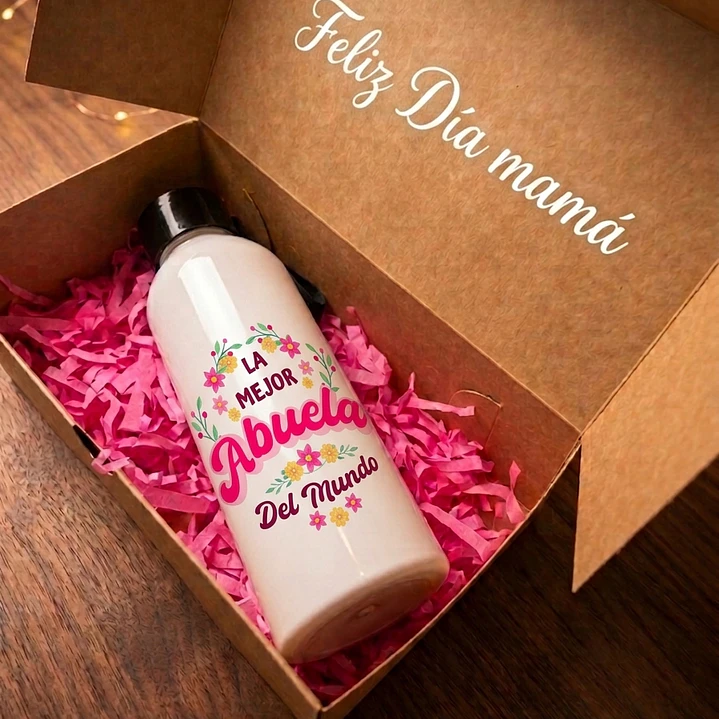 Botella Sport Personalizada Blanca - Día de las Madres 1