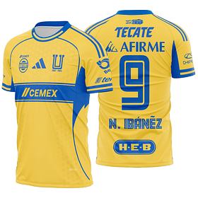 Arte Vetor Camisa Tigres UANL Local 2025-2026