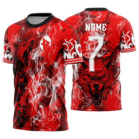 Arte Vetor Camisa Interclasse cabeças lobos Mod-842