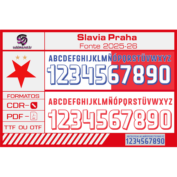 Arte vetor camisa Fonte Slavia Praha 2025-26