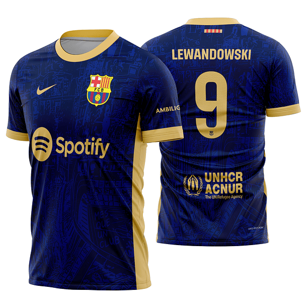 Arte Vetor Camisa Barcelona Concept azul 2025