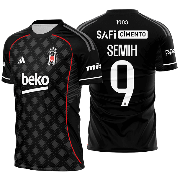 Arte Vetor Camisa Besiktas Tercera 2025-2026