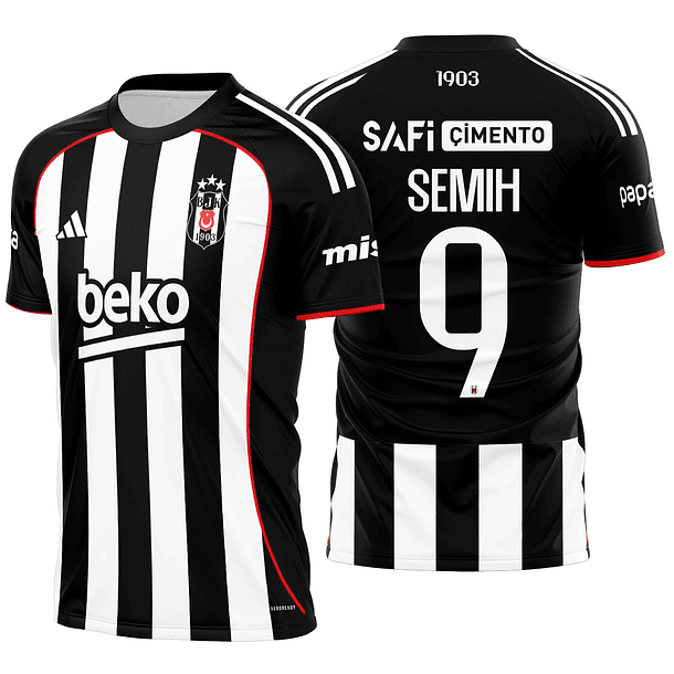 Arte Vetor Camisa Besiktas Visita 2025-2026