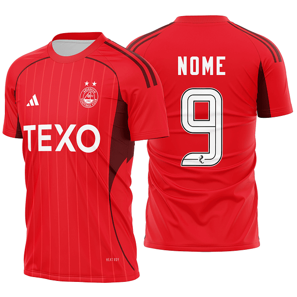 Arte Vetor Camisa Aberdeen FC Local 2025-2026