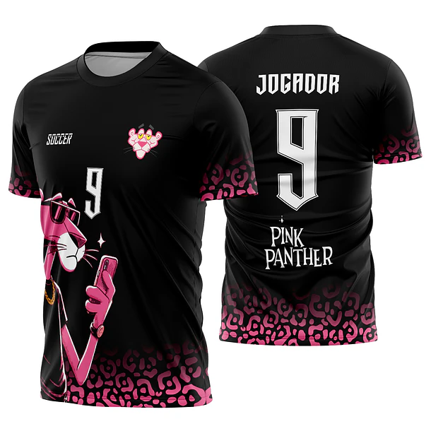 Arte vetor camisa Interclasse Pantera Cor de Rosa Mod-603