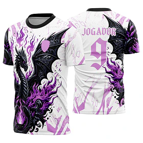 Arte Vetor Camisa Interclasse Dragao Preto com rosa Mod-605