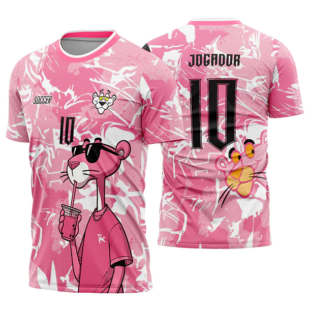 Arte vetor camisa Interclasse Pantera Cor de Rosa Mod-613