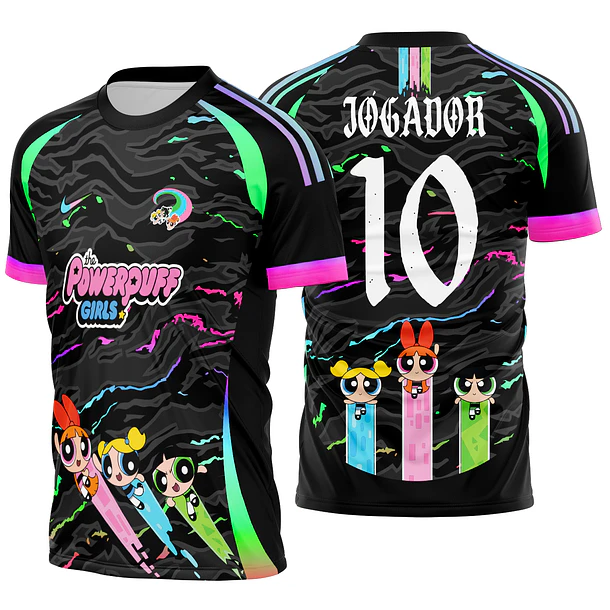 Arte Vetor Camisa Interclasse Meninas superpoderosas black Mod-684