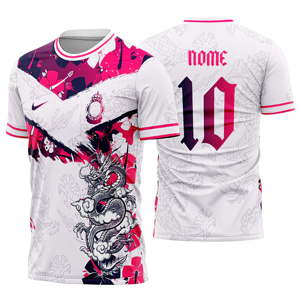 Arte Vetor Camisa Interclasse Dragão floral Mod-702