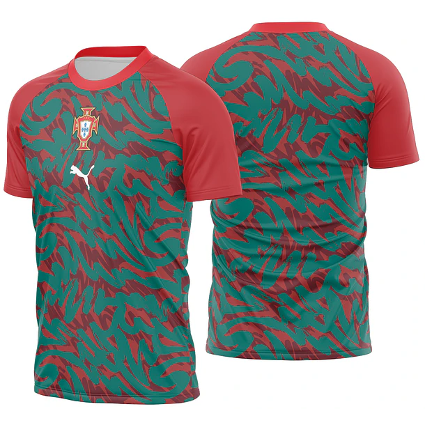 Arte Vetor Camisa Portugal Pré-jogo 2026
