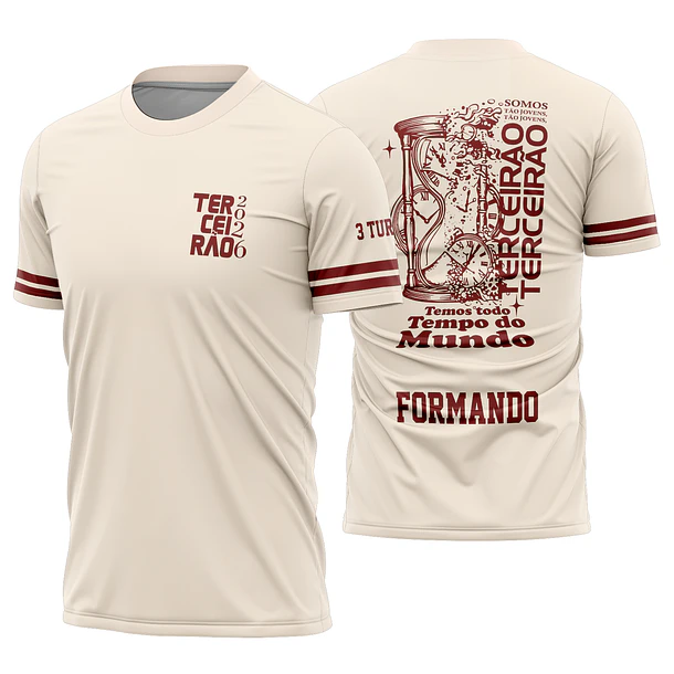 Arte vetor camisa Terceirão Ampulheta Frase Mod-334