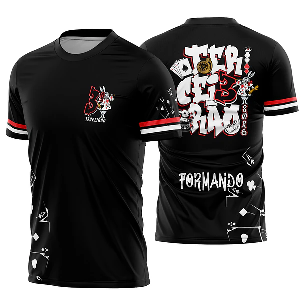 Arte vetor camisa Terceirão Cartas Baralho Mod-347