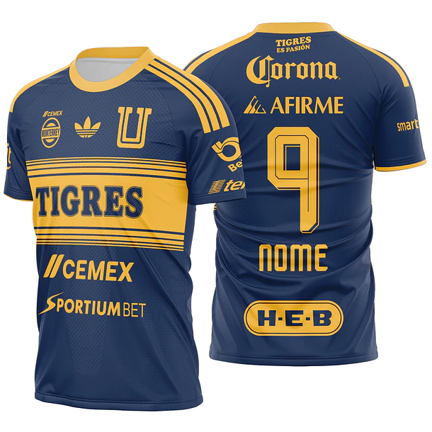 Arte Vetor Camisa Tigres UANL Away 2026-2027