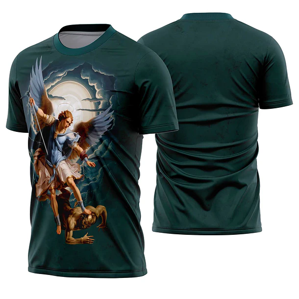 Arte estampa camisa Arcanjo São Miguel