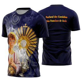 Arte estampa camisa Coroinhas São Francisco Azul