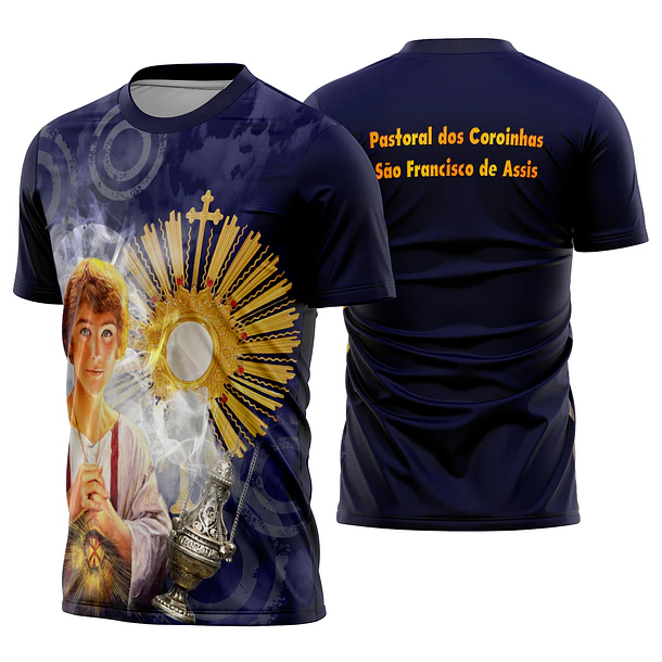 Arte estampa camisa Coroinhas São Francisco Azul