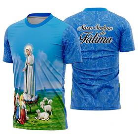 Arte estampa camisa Nossa Senhora de Fatima